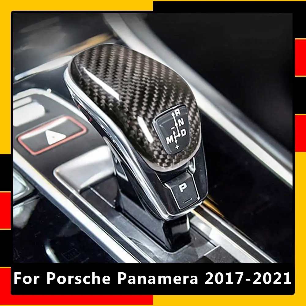 

For Porsche Panamera 2017-2021 Real Carbon Fiber Gear Shift Decoration Cover Car Interior Shift Lever Modification Accessories