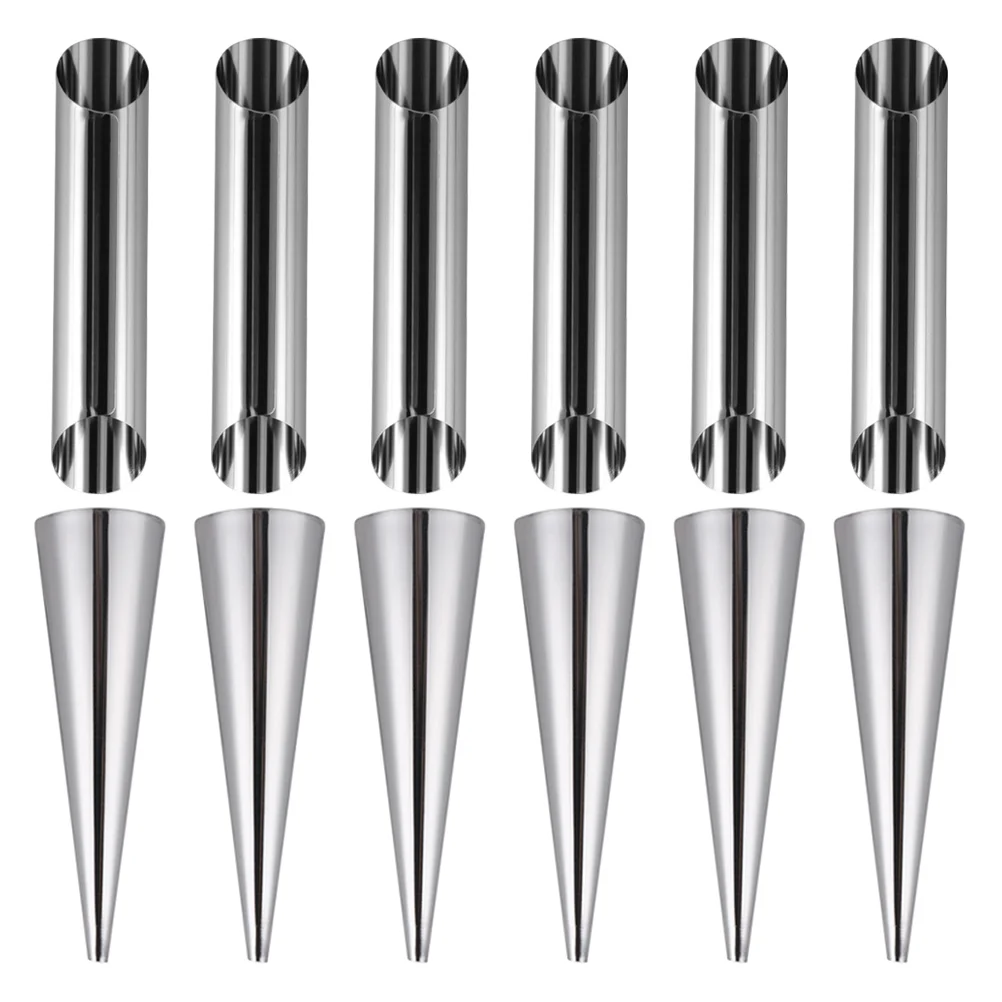

12Pcs Stainless Steel Pastry Tubes Cream Horn Danish Pastry Molds (Silver)