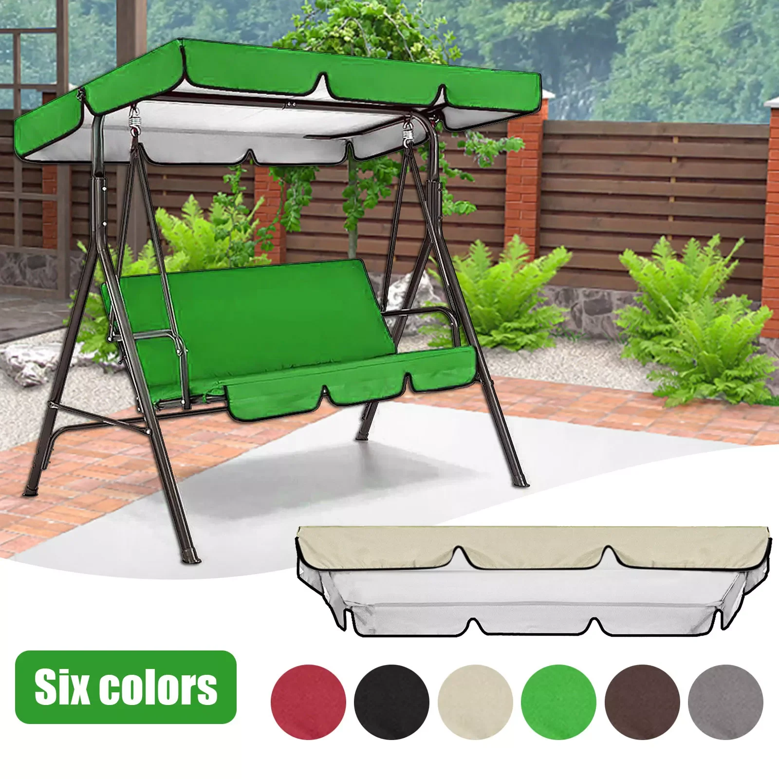 

NEW2022 Swing Canopy Cover Rainproof Oxfords Cloth Garden Patio Outdoor Rainproof Swing Canopy Courtyard Hanging Hammock Chair C