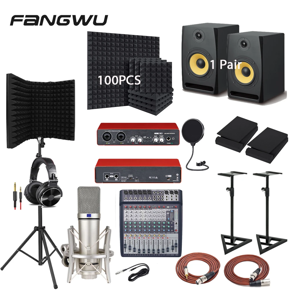 

Professional Music Home Studio Monitors Recording Mic Microphone Headphones Equipment Kit
