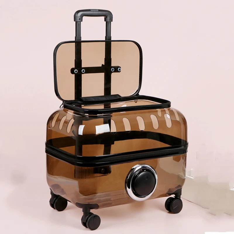 

Crate Transportin Cats Carriers Trolley Carry Outdoor Cats Carriers Travel Stroller Transportador Para Gato Cats Products