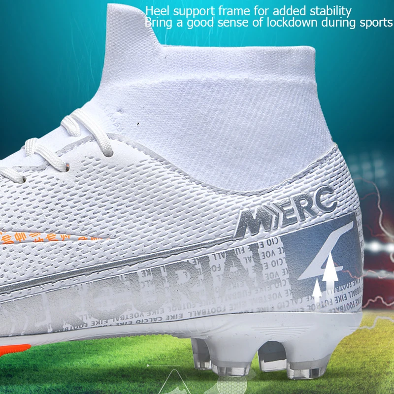 FG/TF Soccer Shoes Men Hot Sale Professional Lightweight Non-slip Outdoor Football Boots High Ankle Cleats Grass Soccer Sneakers