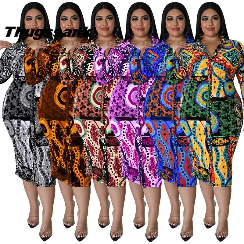 

European and American oversized women's 2022 autumn long sleeved dress printed multi-color casual elbise