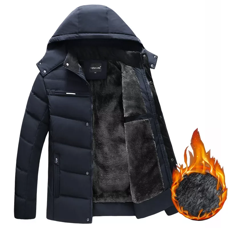 New2022 Warm Winter Jackets Men 2020 New Middle-aged Mens Parka Coat Hooded Business Casual Slim Male Outwear