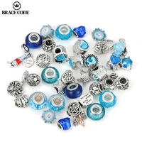 brace code blue charm daisy flower beaded pendant diy branded bracelet necklace mens womens childrens jewelry making gifts