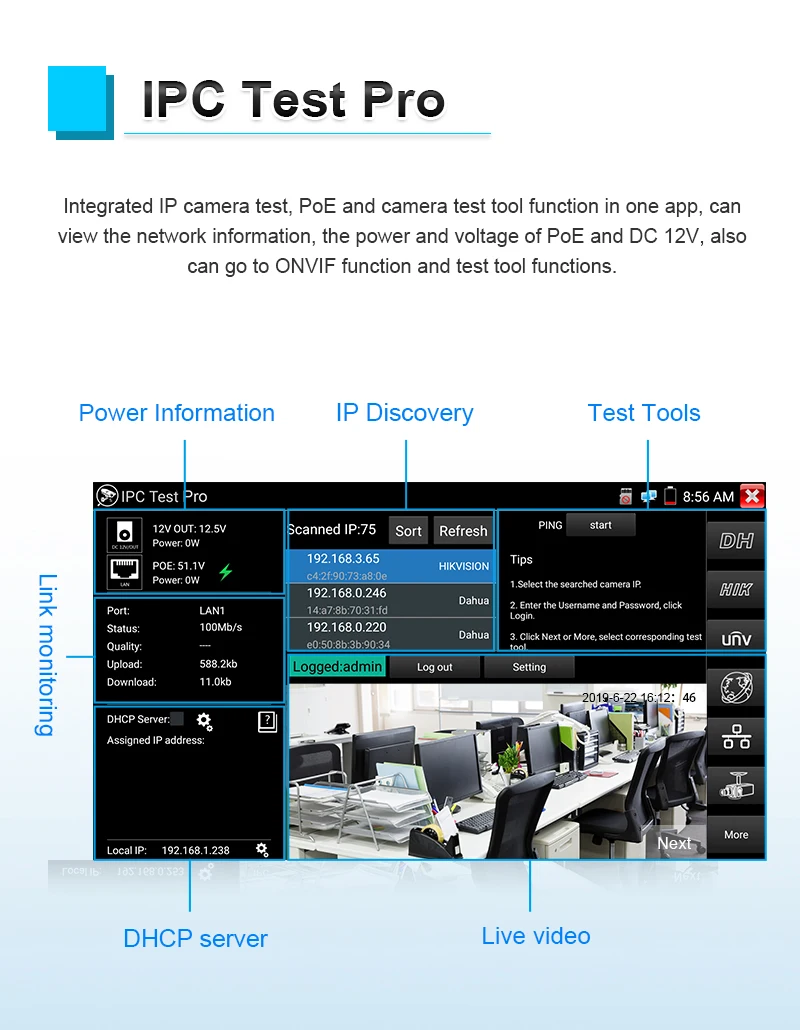 4K CCTV IPC тестер er 8MP AHD CVI TVI SDI с HDMI VGA вход монитор для IP камеры Тест ing CFTV - купить по