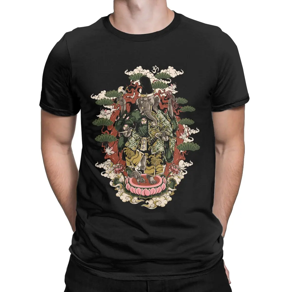 

Футболка Ganesha мужская с круглым вырезом, тенниска из чистого хлопка с короткими рукавами, майка Бога слона, лето