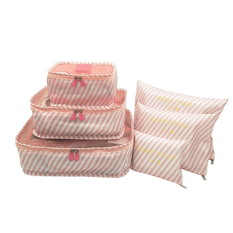 

6pcs/set Travel Organizer Storage Bags Portable Luggage Organizer Waterproof Clothes Tidy Bag Suitcase Packing Cube Case