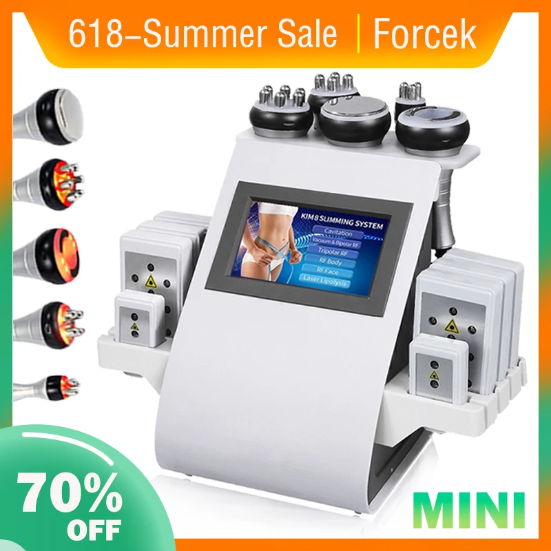 

6 In 1 40K Ultrasound RF Lipo Laser Pads Cavitation Weight Loss Body Slimming Machine