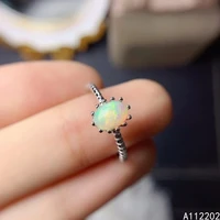 vintage lovely natural opal ring 925 sterling silver inlaid womens gemstone ring oval bridal wedding engagement party gift supp