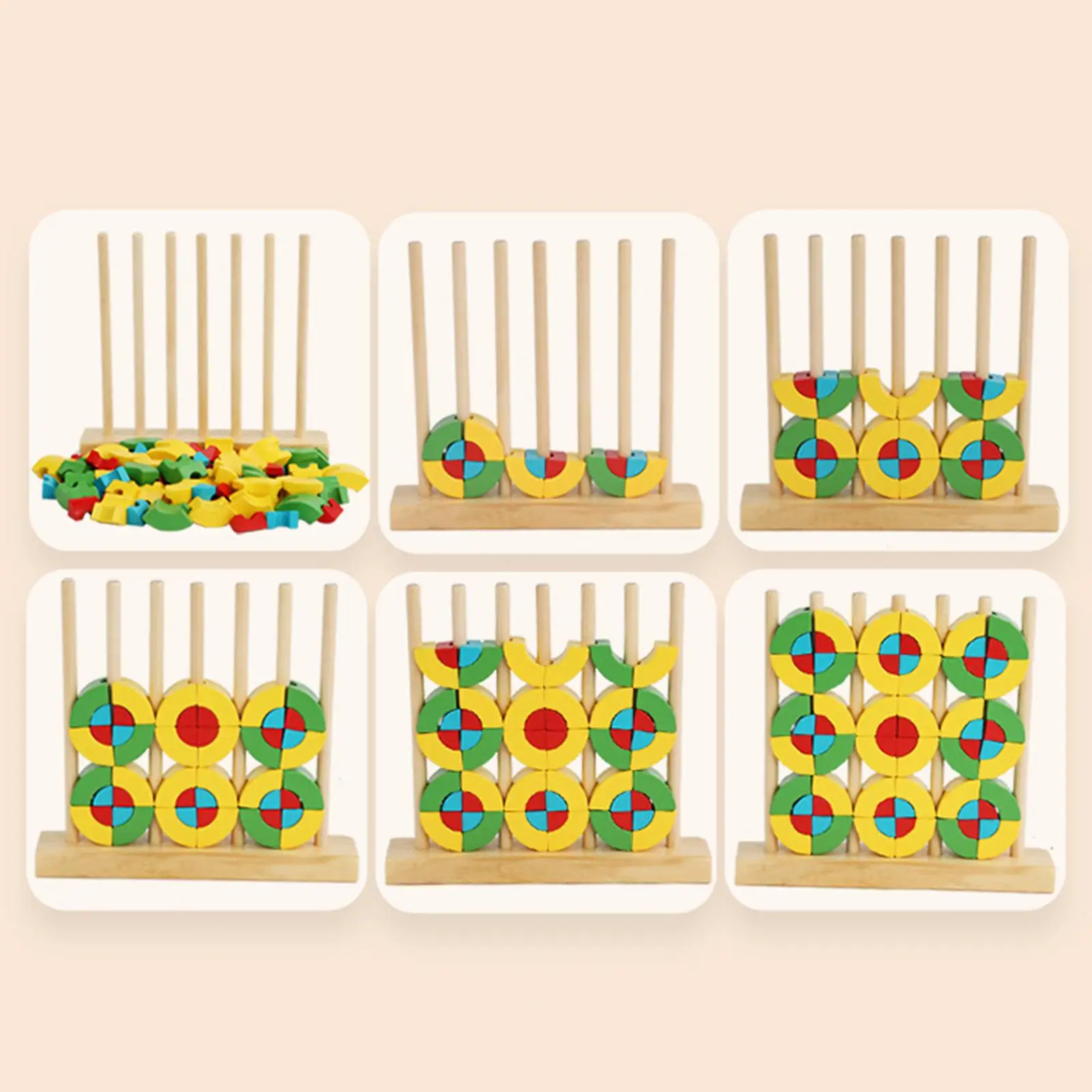 

Montessori Preschool Learning Activities Cognition Game Wooden Building Blocks for Age 4 5 6 Boys Children Girls Creative Gift