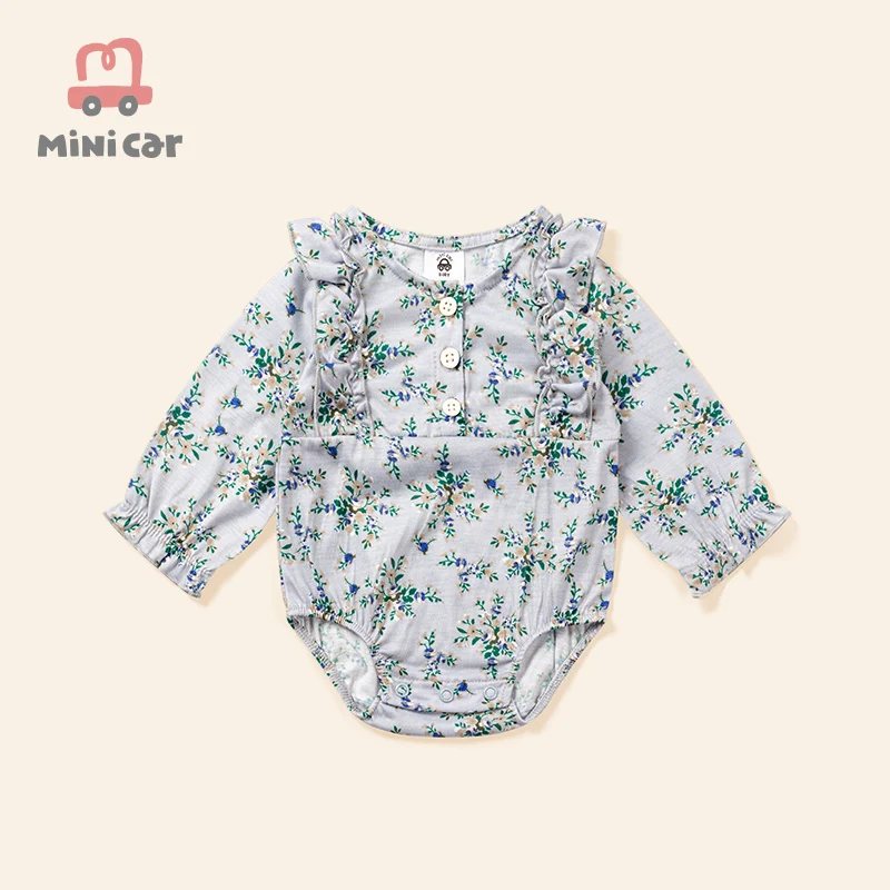 

2022 New born baby's one-piece baby's climbing suit spring and autumn cotton long sleeve going out clothes bag fart one-