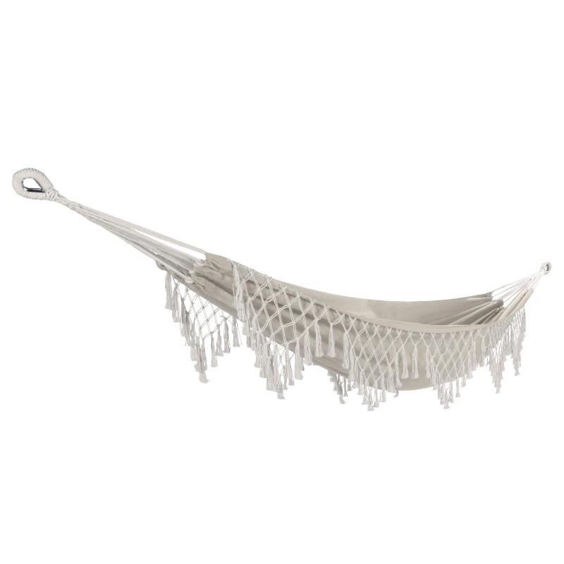 

Polyester Hand-Braided Hammock in a Bag Decorative Fringe, Brown
