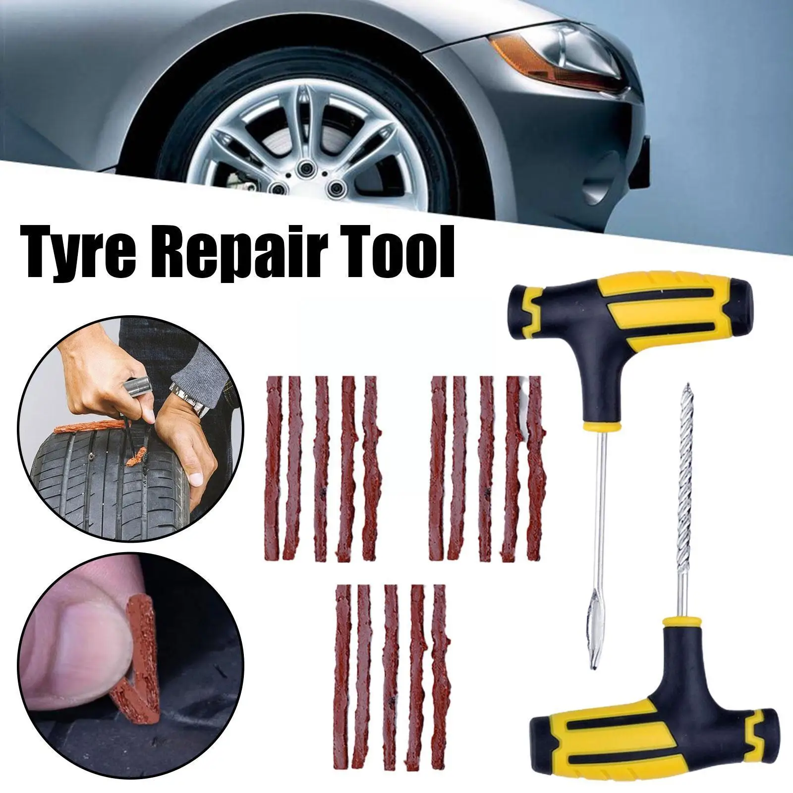 

Car Tire Repair Tool Tire Repair Kit Auto Tire Tyre Truck Plug Tool Cement Tool Tire Tubeless Puncture Repair Garage Car Wh O1N7