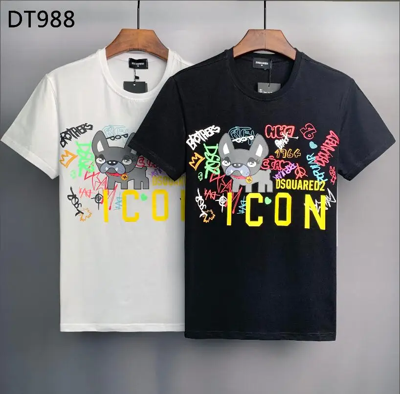 

Harajuku Dsquared2 2022 Summer Fashion Trend Letter Print Short Sleeve T-Shirt Top Boyfriend Gift DT988
