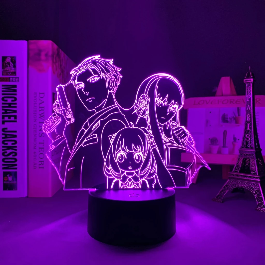 

Led Light Anime Spy X Family for Child Bedroom Decoration Lighting Birthday Gift Fans Manga Spy X Family 3d Night Lamp Bedside