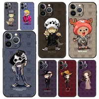 one piece cute cartoon luxury phone case for iphone 13 12 11 pro max xr x se xs 7 8 plus iphone13 mini soft silicone matte cover
