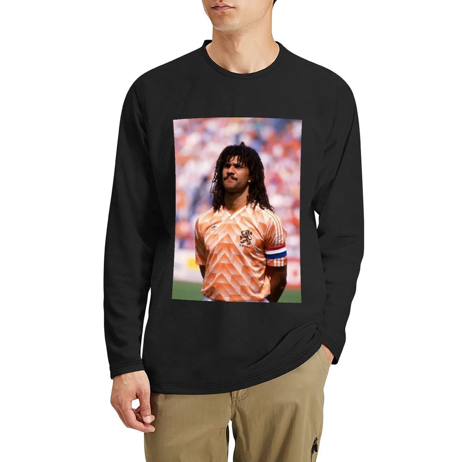 Фото Длинная футболка Ruud Gullit, толстовка, тяжелые футболки, белые футболки для мальчиков, эстетичная одежда, мужская одежда №1