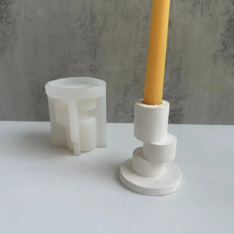

Misalignment Candle Holder Silicone Molds for Concrete Casting Handmade Table Candlesticks Moulds for Candles Modern Home Decor