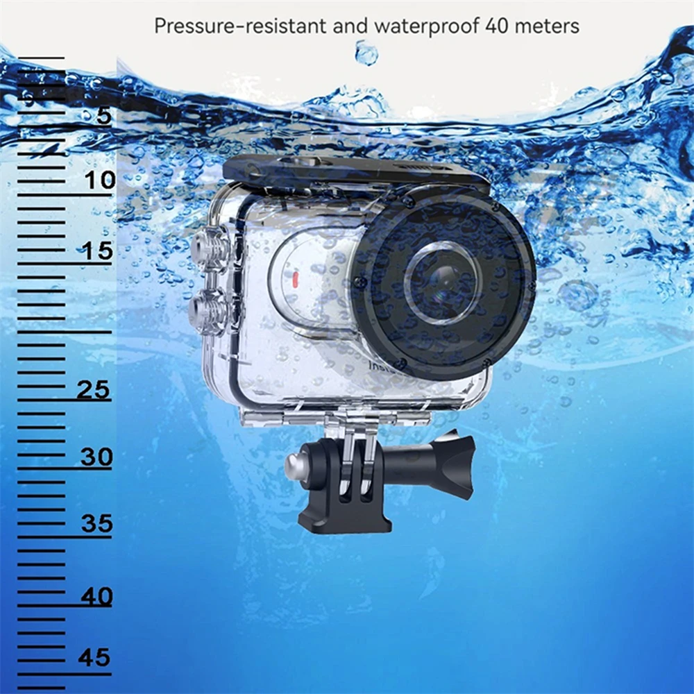 

Round Lens Transparent Waterproof Housing Diving Case with Universal Adapter for Insta360 GO 3 Accessories