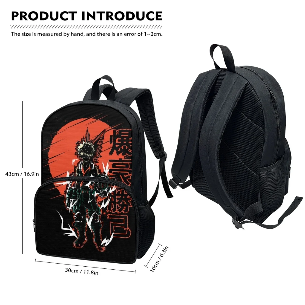 FORUDESIGNS My Hero Academia Schoolbags Lightweight Junior High School Backpacks Dual Zipper Practical Convenient Rucksack