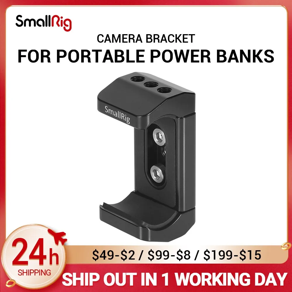 

SmallRig Camera Bracket Power Bank Clamp Holder fr Portable Power Banks for Power bank with width ranging from 51mm to 87mm 2336