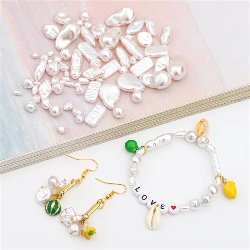 

Wholesale Charms ABS Simulated Pearl Bead Baroque Loose Beads for Jewelry Making DIY Make Up Necklace Chains Earring Accessories