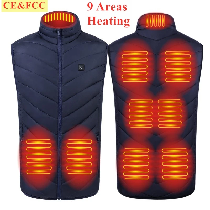 zimowa bawełniana kurtka podgrzewana kamizelka męska sporty na świeżym powietrzu ciepła USB bezpieczeństwo elektryczne inteligentny kombinezon