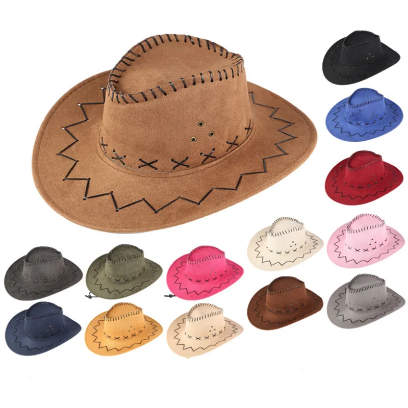 

Ковбойская шляпа из искусственной замши, ковбойская шляпа в западном стиле, мужская шляпа райдера, Федора, шляпа, панама, веревочные аксессуары