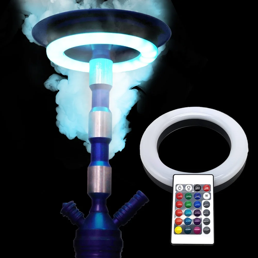 Latest Style Colorful LED Hookah Lamp Atmosphere Light with Remote Control Rechargeable Shisha Decoration Chicha Narguile
