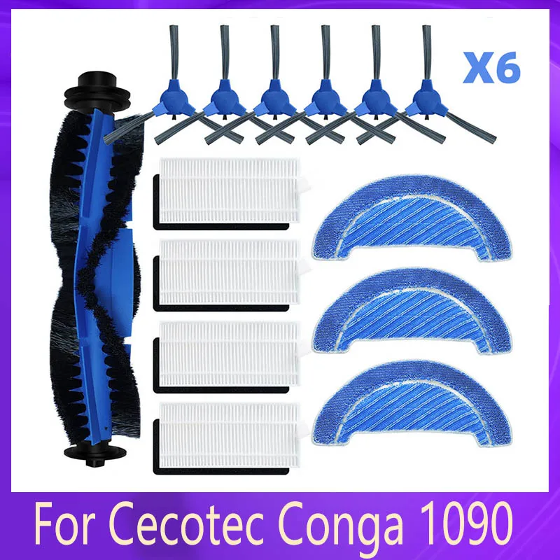 

For Cecotec Conga 1790 Ultra / 1090 / 990 Vital / 999 Vital Main Side Brush Hepa Filter Mop Replacement Spear Part Accessory