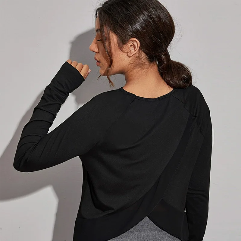 Женская рубашка для йоги пикантный спортивный укороченный топ тренажерного зала