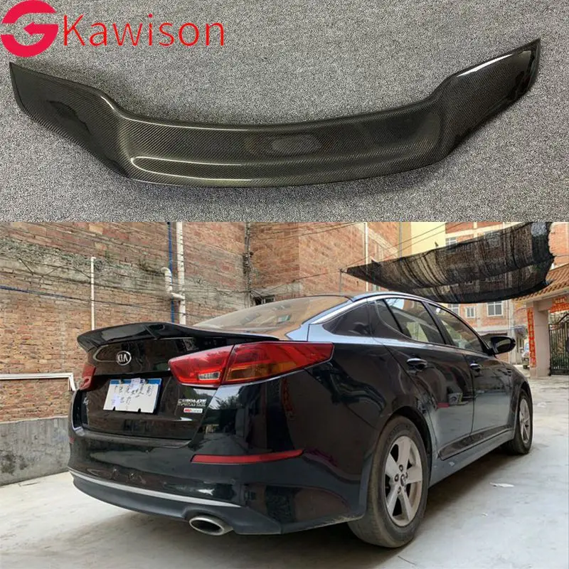 

carbon fiber Unpainted Color Rear Trunk Boot Wing Rear Lip Spoiler For Kia K5 Optima 2014 2015 R style