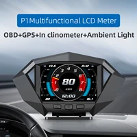 2022 newest head up disply lcd meter obd2gpsslope meter smart gauge car hud digital speedometer car security alarm for all car