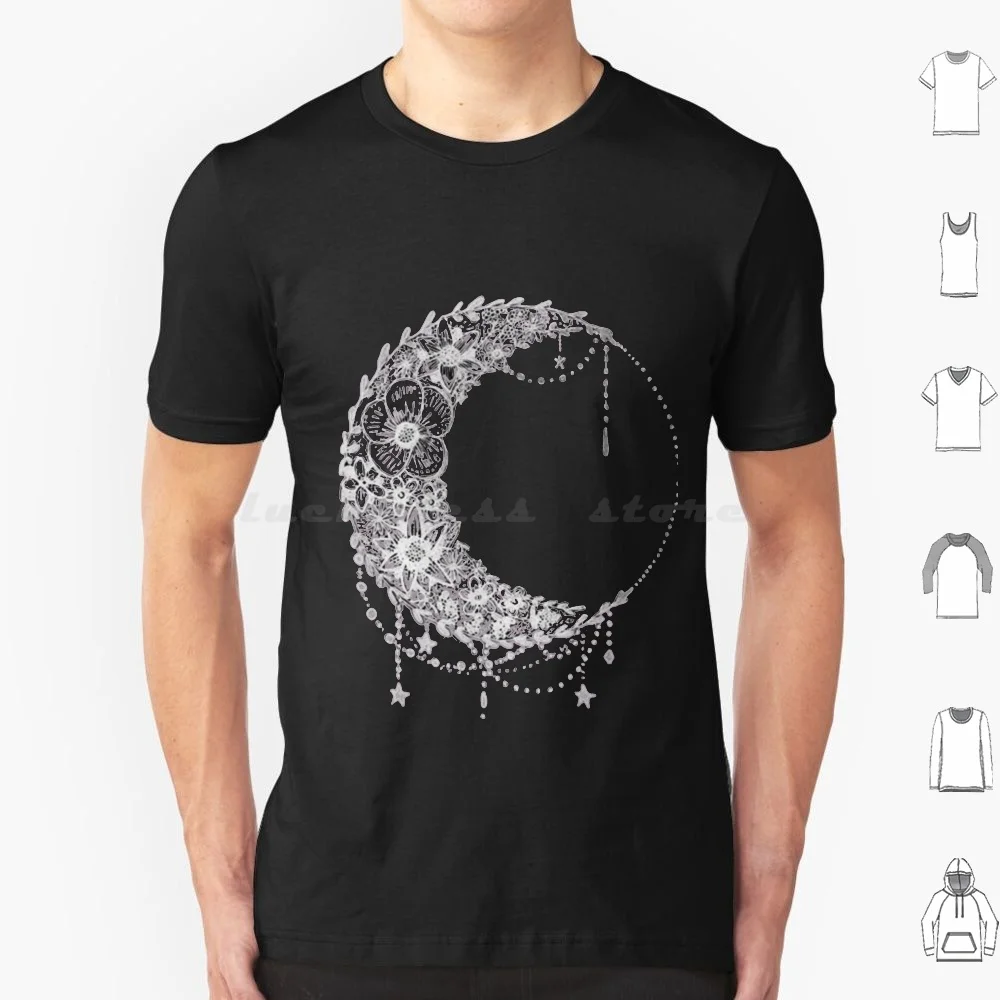 

Flower Half Crescent T Shirt Men Women Kids 6Xl Crescent Moon Sun And Moon Mysticism Art Gothic Art Geometric Design All Seeing
