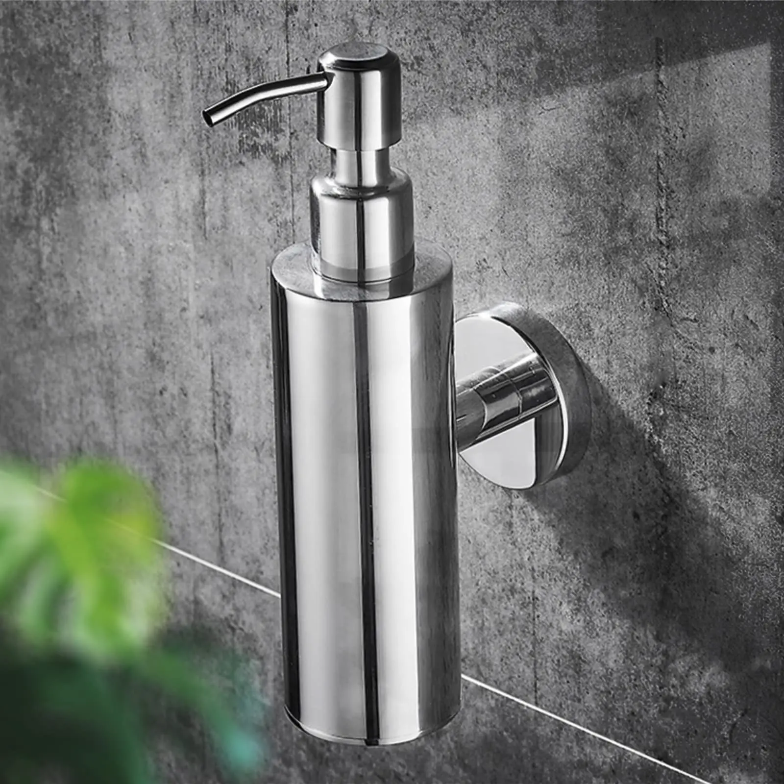 

200ML Soap Dispenser Wall Mounted 304 Stainless Steel Shampoo Shower Gel Cottle Glass Soap Dispenser Manual Brushed Soap Dish Di