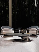 italian minimalist light luxury leather sofa chair designer villa leisure chair