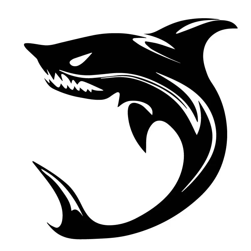 

LLY-2406 творческие свирепые морские рыбы, моделирующие индивидуальные автомобильные наклейки из ПВХ, модные автомобильные наклейки на бампер...