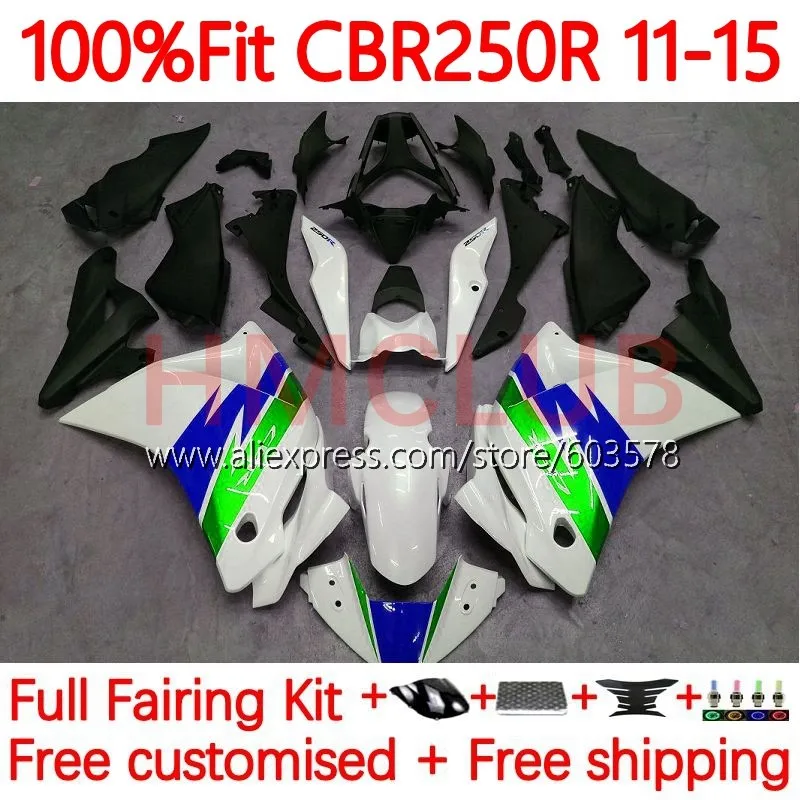 

Injection For HONDA CBR250 CBR 250 R CBR250R MC41 2011 2012 2013 2014 2015 CBR 250R 11 12 13 14 15 Fairing 129No.39 white glossy