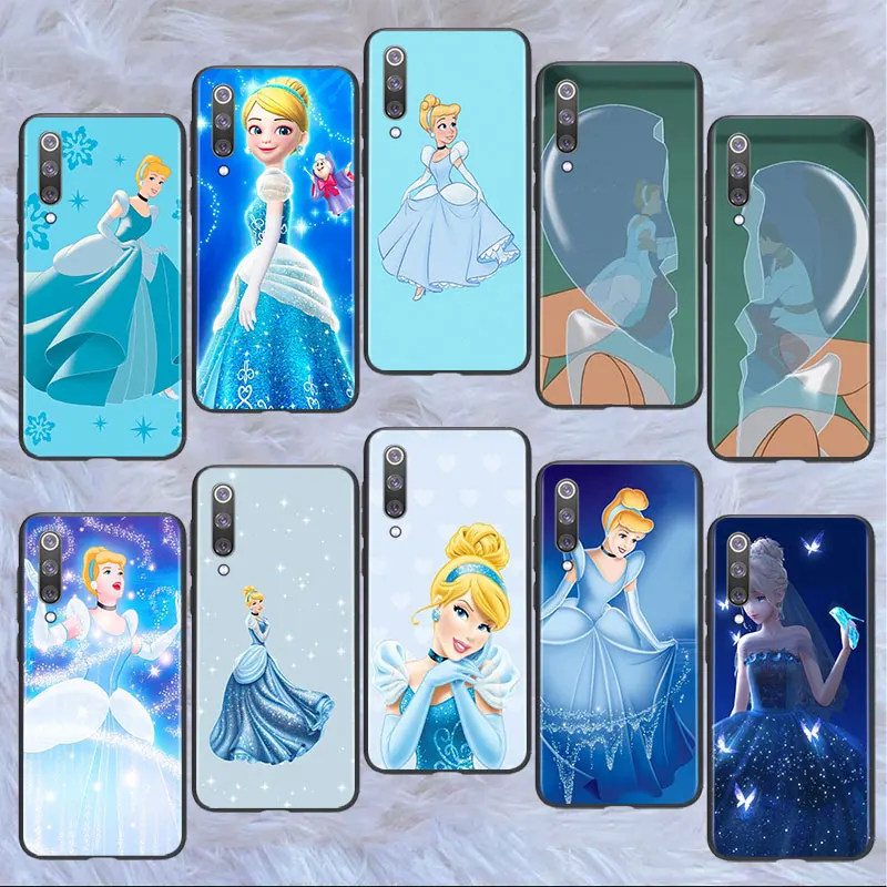

Cute cinderella Phone Case For Xiaomi Mi 12 12X 11T 11i 11 10T Note 10 9T 9 SE A3 CC9E Pro Lite Ultra Black luxury Cover Funda