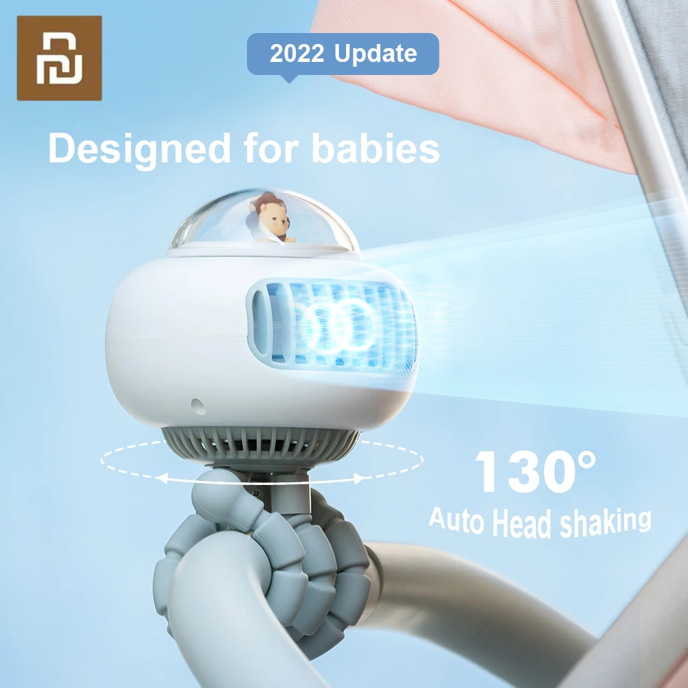 

Youpin USB Mini Rechargeable Fan for Baby Stroller Handy Bladeless Turbo Fan with Type C Small Hand Fan 3600mAh Battery Clip Fan