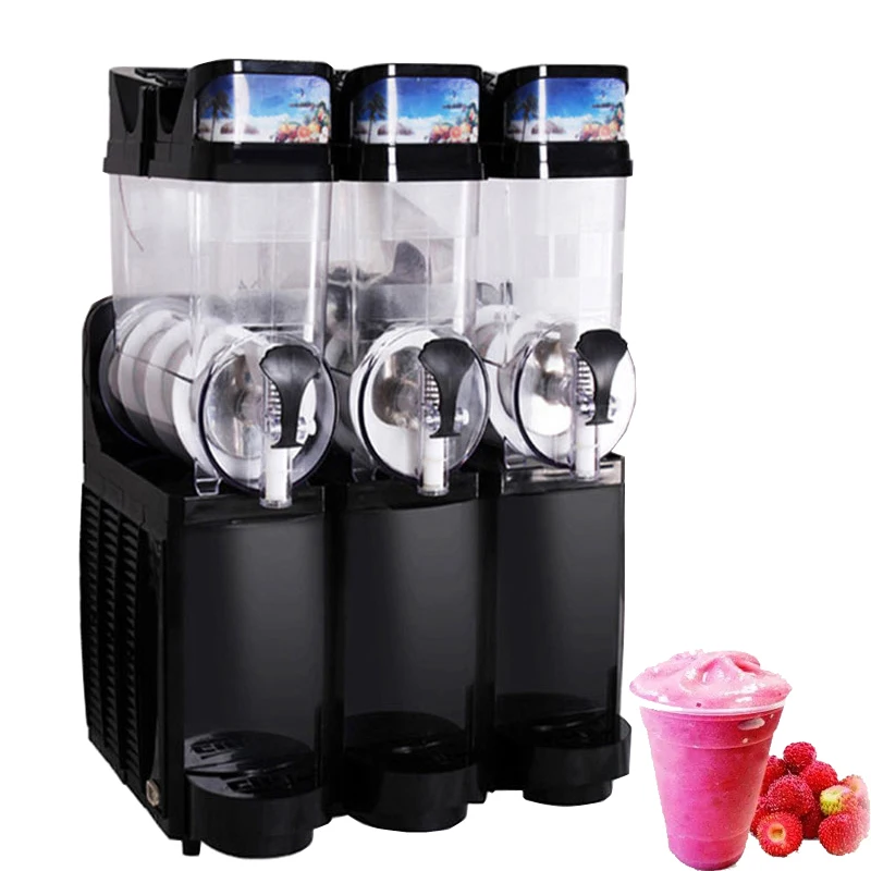 

Three Tanks Of Snow Melting Machine Commercial Slush Machine Beverage Ice Machine And Frozen Juice 15L * 3