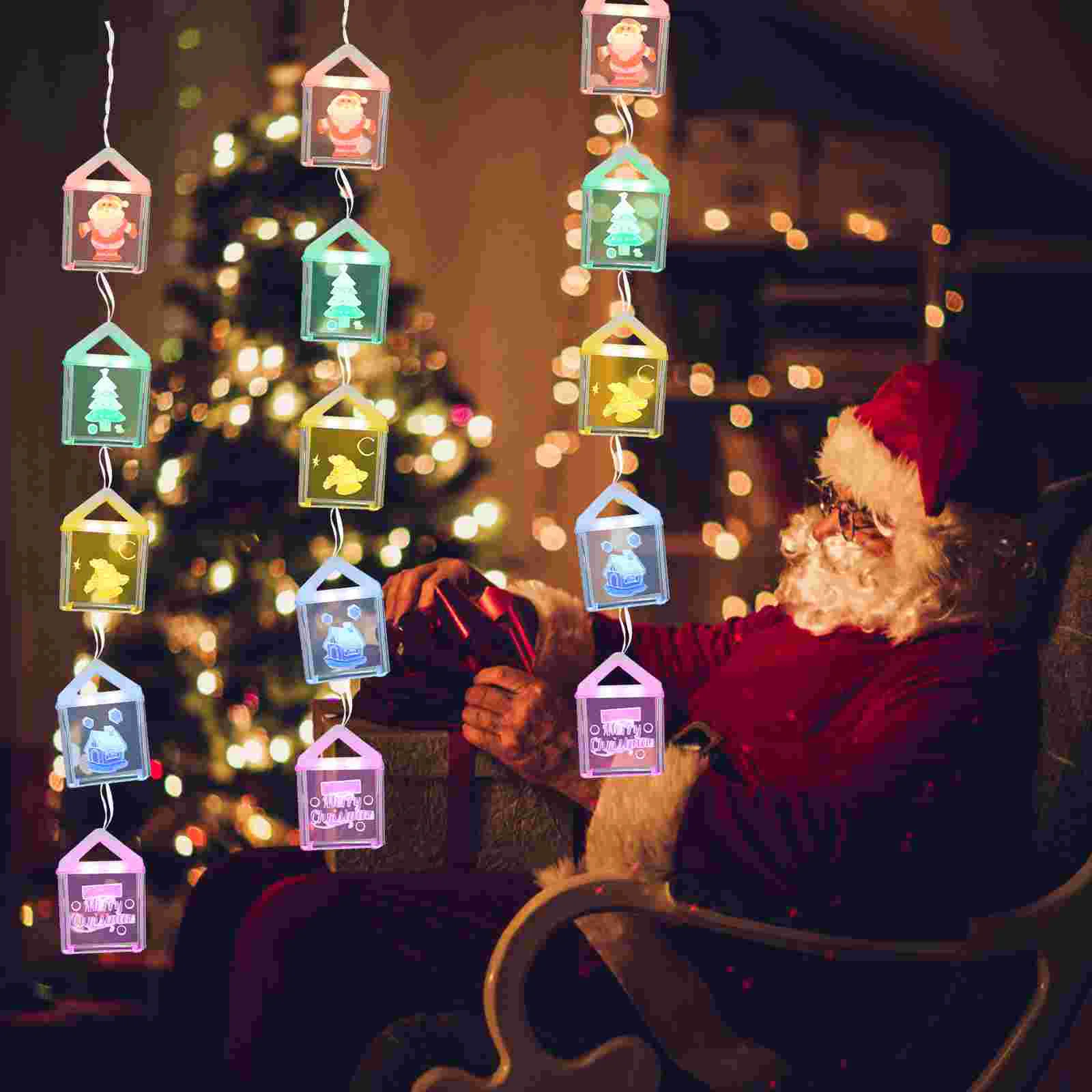 

Christmas Lights Xmas Hanging LED Decoration Clear Ornaments Tree Chandelier Indoor Pendant Supplies