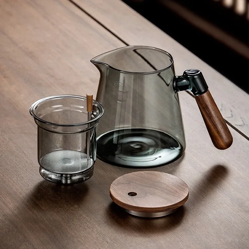 Магнитный переключатель в один клик разделение чая фильтрация стеклянный чайник