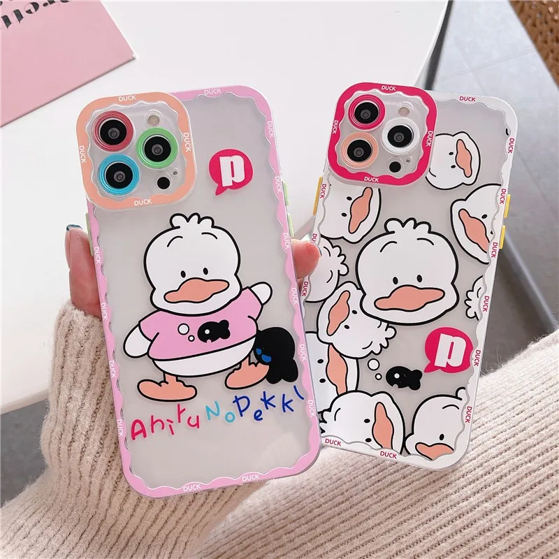 

Cute Clear Cartoon Animal Rabbit Duck Sheep Couple Soft Case For Iphone 11 12 13 Pro Max 7 8 Plus Xr X Xs Anti-drop Cover Fundas