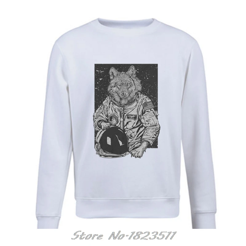 

Fashion Autumn Winter New Brand Hoodie Lost Gods Wolf Astronaut Mens Graphic Sweatshirt Men Fleece pullover Casual Jacket Tops