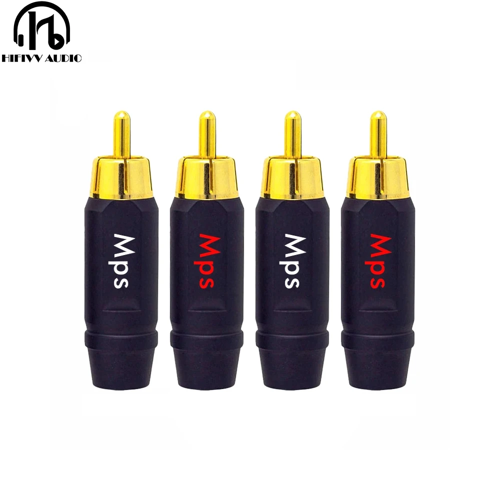 

4PCS HiFi MPS RCA Connector Cable Terminal Socket Post For HiFi Audio Amplifier Speaker Terminal Line Connector