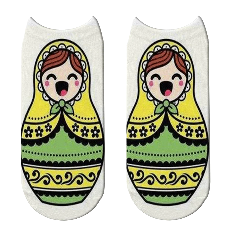 New 3D Printed Colofurl Matryoshka Doll Babushka Design Ankle Socks Men and Women Russian Nesting Dolls Pattern Socks wholesale images - 6