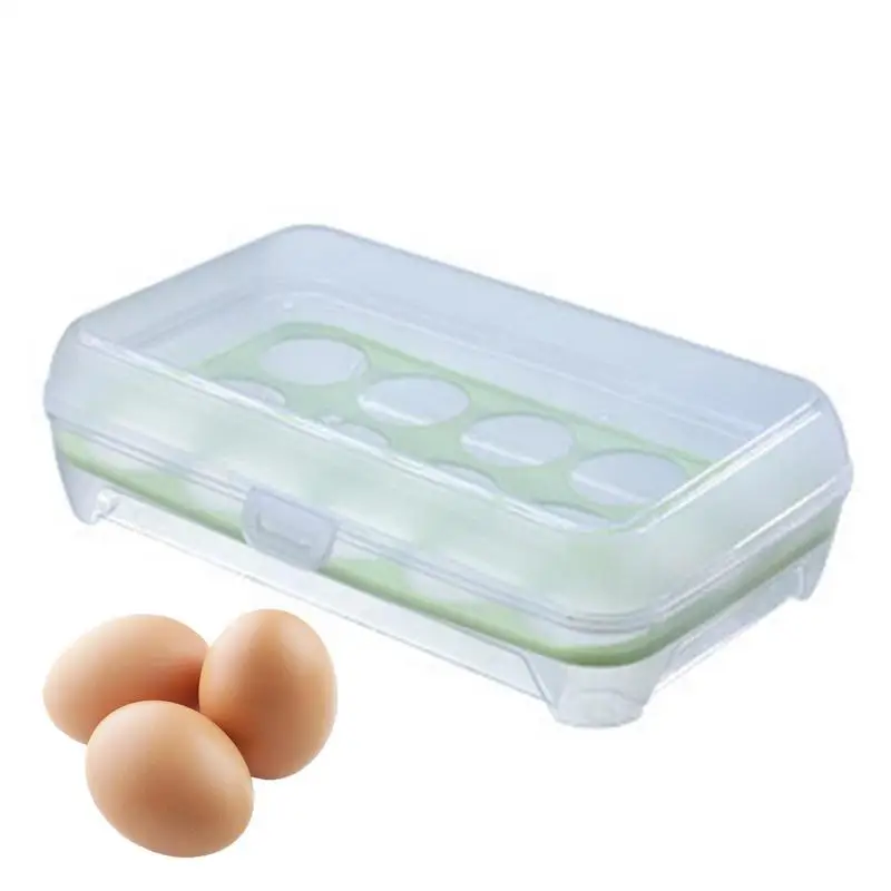 

Egg Storage Box 15 Grids Egg Carrier Box For Refrigerator Stackable Egg Carrier Box Dispenser Container With Lid For Kitchen
