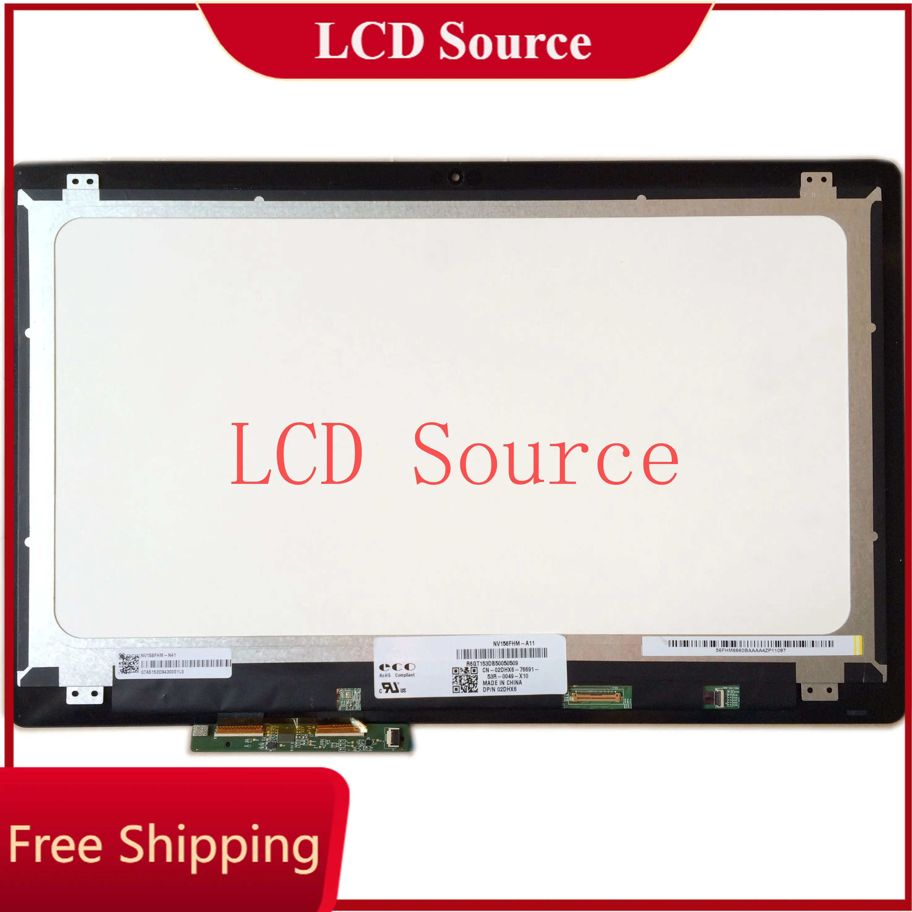 

NV156FHM-A11 For Dell Inspiron 15 7558 7568 7000 02DHX6 LCD Screen Touch Screen Digitizer Glass Assembly Replacement Parts